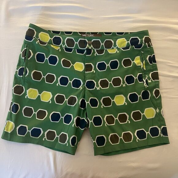 Mr. Turk Men’s Honolulu Board Shorts Sunglasses Print Abstract 6.5” Green 32 - Picture 2 of 9